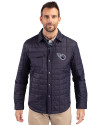 Tennessee Titans Mono Cutter & Buck Rainier PrimaLoft® Mens Eco Insulated Quilted Shirt Jacket Dark Navy Front Thumbnail Image