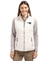 New England Patriots Mono Cutter & Buck Rainier PrimaLoft® Womens Eco Insulated Full Zip Puffer Vest Coconut Front Thumbnail Image