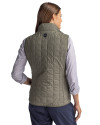 New England Patriots Mono Cutter & Buck Rainier PrimaLoft® Womens Eco Insulated Full Zip Puffer Vest Poplar Melange Back Thumbnail Image