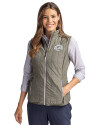 Los Angeles Rams Mono Cutter & Buck Rainier PrimaLoft® Womens Eco Insulated Full Zip Puffer Vest Poplar Melange Front Thumbnail Image