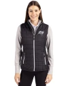 Tampa Bay Buccaneers Mono Cutter & Buck Rainier PrimaLoft® Womens Eco Insulated Full Zip Puffer Vest Black Front Thumbnail Image