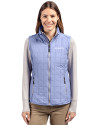 New Orleans Saints Monochromatic Cutter & Buck Rainier Recycled Insulated Puffer Womens Full Zip Vest Hyacinth Melange Front Thumbnail Image