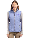 Detroit Lions Monochromatic Cutter & Buck Rainier Recycled Insulated Puffer Womens Full Zip Vest Hyacinth Melange Front Thumbnail Image