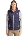 Seattle Seahawks Mono Cutter & Buck Rainier PrimaLoft® Womens Eco Insulated Full Zip Puffer Vest Dark Navy/Silver Front Thumbnail Image