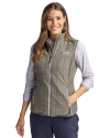 Seattle Seahawks Mono Cutter & Buck Rainier PrimaLoft® Womens Eco Insulated Full Zip Puffer Vest Poplar Melange Front Thumbnail Image