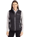 Denver Broncos Mono Cutter & Buck Rainier PrimaLoft® Womens Eco Insulated Full Zip Puffer Vest Black Front Thumbnail Image