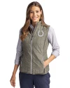 Indianapolis Colts Mono Cutter & Buck Rainier PrimaLoft® Womens Eco Insulated Full Zip Puffer Vest Poplar Melange Front Thumbnail Image
