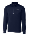 Los Angeles Chargers Mono Cutter & Buck Traverse Stretch Eco Quarter Zip Mens Big and Tall Pullover Liberty Navy Mannequin Thumbnail Image