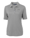 Los Angeles Chargers Mono Cutter & Buck Virtue Eco Pique Recycled Womens Polo Polished Medium Gray Mannequin Thumbnail Image