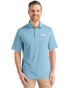 Washington Commanders Mono Cutter & Buck Virtue Eco Pique Recycled Mens Polo Atlas Light Blue Front Thumbnail Image