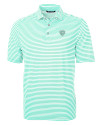 Chicago Bears Mono Cutter & Buck Virtue Eco Pique Stripe Recycled Mens Polo Fresh Mint Mannequin Thumbnail Image