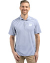 View image 13: New York Giants Monochromatic Cutter & Buck Virtue Recycled Stripe Featherlight Pique Mens Polo Hyacinth Front