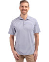 New Orleans Saints Mono Cutter & Buck Virtue Eco Pique Stripe Recycled Mens Polo Hyacinth Front Thumbnail Image