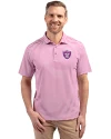  Las Vegas Raiders Mono Cutter & Buck Virtue Eco Pique Stripe Recycled Mens Polo Gelato Fuchsia Front Thumbnail Image