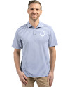 Indianapolis Colts Monochromatic Cutter & Buck Virtue Recycled Stripe Featherlight Pique Mens Polo Hyacinth Front Thumbnail Image