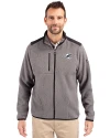 Miami Dolphins Mono Cutter & Buck Cascade Eco Fleece Mens Full Zip Jacket Elemental Grey/Black Front Thumbnail Image