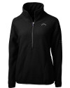 Los Angeles Chargers Mono Cutter & Buck Cascade Eco Fleece Womens Pullover Jacket Black Mannequin Thumbnail Image