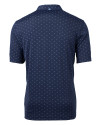Chicago Bears Mono Cutter & Buck Virtue Eco Pique Tile Print Recycled Mens Big & Tall Polo Navy Blue Mannequin Back Thumbnail Image