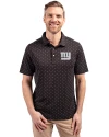 New York Giants Mono Cutter & Buck Virtue Eco Pique Tile Print Recycled Mens Big & Tall Polo Black Front Thumbnail Image