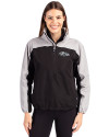 Baltimore Ravens Mono Cutter & Buck Charter Eco Recycled Womens Anorak Jacket Black/Polished Front Thumbnail Image