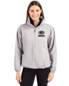 Green Bay Packers Mono Cutter & Buck Charter Eco Recycled Womens Anorak Jacket Polished Medium Gray Front Thumbnail Image