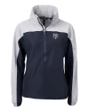 Chicago Bears Mono Cutter & Buck Charter Eco Recycled Womens Anorak Jacket Navy Blue/Polished Mannequin Thumbnail Image