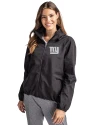 New York Giants Mono Cutter & Buck Charter Eco Recycled Womens Full-Zip Jacket Black Front Thumbnail Image