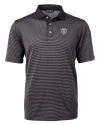 Chicago Bears Mono Cutter & Buck Virtue Eco Pique Micro Stripe Recycled Mens Big & Tall Polo Black/Elemental Grey Mannequin Thumbnail Image