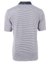 Chicago Bears Mono Cutter & Buck Virtue Eco Pique Micro Stripe Recycled Mens Big & Tall Polo Navy Blue/White Mannequin Back Thumbnail Image