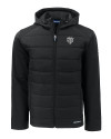 Chicago Bears Mono Cutter & Buck Evoke Hybrid Softshell Recycled Full Zip Mens Hooded Jacket Black Mannequin Thumbnail Image