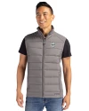Minnesota Vikings Mono Cutter & Buck Evoke Hybrid Softshell Recycled Mens Full Zip Vest Elemental Grey Front Thumbnail Image
