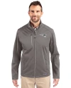 New England Patriots Monochromatic Cutter & Buck Evoke Recycled Honeycomb Fleece Mens Full Zip Jacket Elemental Grey Front Thumbnail Image