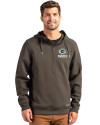 Green Bay Packers Mono Cutter & Buck Roam Epic Versatility Half Zip Recycled Mens Hooded Pullover Poplar Front Thumbnail Image
