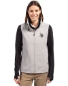 Minnesota Vikings Monochromatic Cutter & Buck Charter Recycled Packable Womens Full Zip Vest Polished Medium Gray Front Thumbnail Image