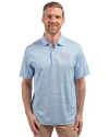 New York Giants Mono Cutter & Buck Forge Eco Double Stripe Stretch Recycled Mens Big &Tall Polo Atlas/White Front Thumbnail Image