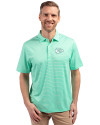 Kansas City Chiefs Mono Cutter & Buck Forge Eco Double Stripe Stretch Recycled Mens Polo Fresh Mint/White Front Thumbnail Image