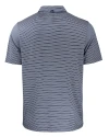 Chicago Bears Mono Cutter & Buck Forge Eco Double Stripe Stretch Recycled Mens Polo Navy Blue/White Mannequin Back Thumbnail Image