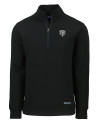 Chicago Bears Monochromatic Cutter & Buck Roam Recycled Buttery-Soft Knit Mens Quarter Zip Jacket Black Mannequin Thumbnail Image