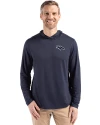 Denver Broncos Mono Cutter & Buck Coastline Epic Comfort Recycled Mens Hooded Shirt Navy Blue Front Thumbnail Image