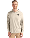 New England Patriots Mono Cutter & Buck Coastline Epic Comfort Recycled Mens Hooded Shirt Wheat Front Thumbnail Image