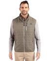 Buffalo Bills Mono Cutter & Buck Rainier PrimaLoft® Mens Eco Insulated Full Zip Puffer Vest Poplar Melange Front Thumbnail Image