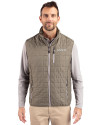 New Orleans Saints Mono Cutter & Buck Rainier PrimaLoft® Mens Eco Insulated Full Zip Puffer Vest Poplar Melange Front Thumbnail Image