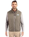 Washington Commanders Mono Cutter & Buck Rainier PrimaLoft® Mens Eco Insulated Full Zip Puffer Vest Poplar Melange Front Thumbnail Image