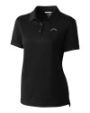 Los Angeles Chargers Mono Cutter & Buck Advantage Eco Tri-Blend Pique Womens Polo Black Mannequin Thumbnail Image