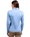 Tampa Bay Buccaneers Mono Cutter & Buck Traverse Stretch Eco Quarter Zip Womens Pullover Atlas Light Blue Back Thumbnail Image