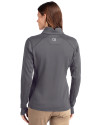 Tampa Bay Buccaneers Mono Cutter & Buck Traverse Stretch Eco Quarter Zip Womens Pullover Elemental Grey Back Thumbnail Image