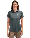 Green Bay Packers Mono Cutter & Buck Prospect Eco Textured Stretch Recycled Womens Short Sleeve Polo Elemental Grey Front Thumbnail Image