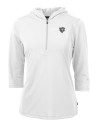 Chicago Bears Monochromatic Cutter & Buck Virtue Recycled Featherlight Pique Womens Half Zip Hooded Pullover White Mannequin Thumbnail Image