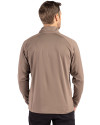 Washington Commanders Mono Cutter & Buck Adapt Eco Knit Stretch Recycled Mens Quarter Zip Pullover Mushroom Back Thumbnail Image