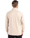 Washington Commanders Mono Cutter & Buck Adapt Eco Knit Stretch Recycled Mens Quarter Zip Pullover Wheat Back Thumbnail Image